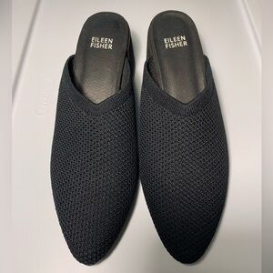 Eileen Fisher Gest Black stretch knit Mules 8.5